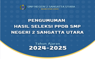 PENGUMUMAN HASIL SELEKSI PPDB SMP NEGERI 2 SANGATTA UTARA TA. 2024/2025